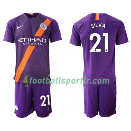 Tenue Manchester City Silva 21 Enfant Troisieme 2018-2019 Maillot de Foot